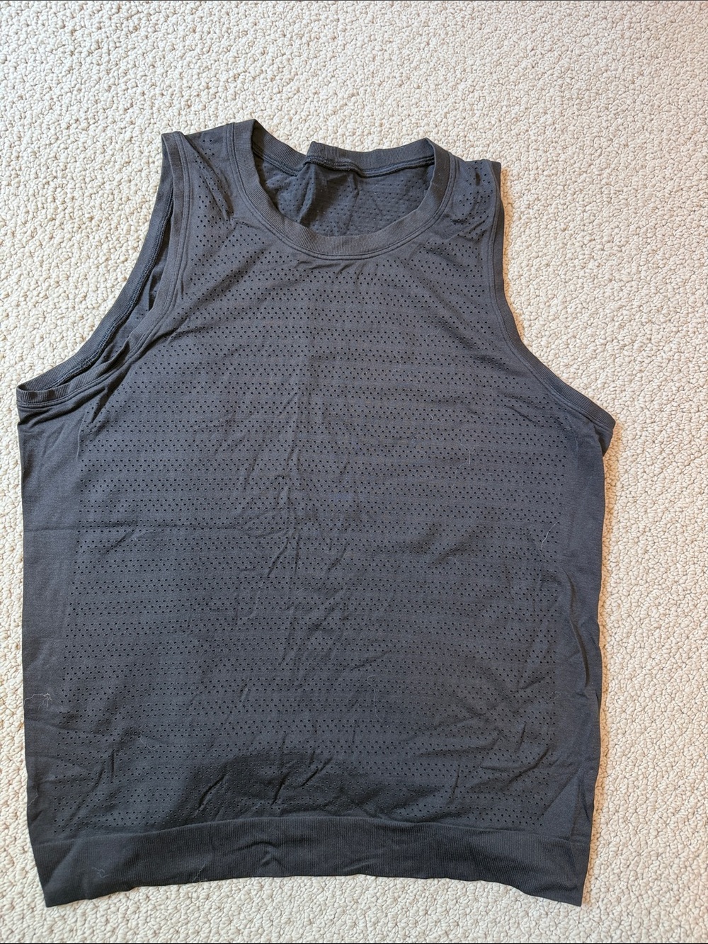 lululemon athletica Men's Black Perforated Performance Tank